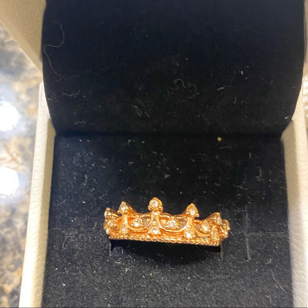 gold princess crown ring size 7